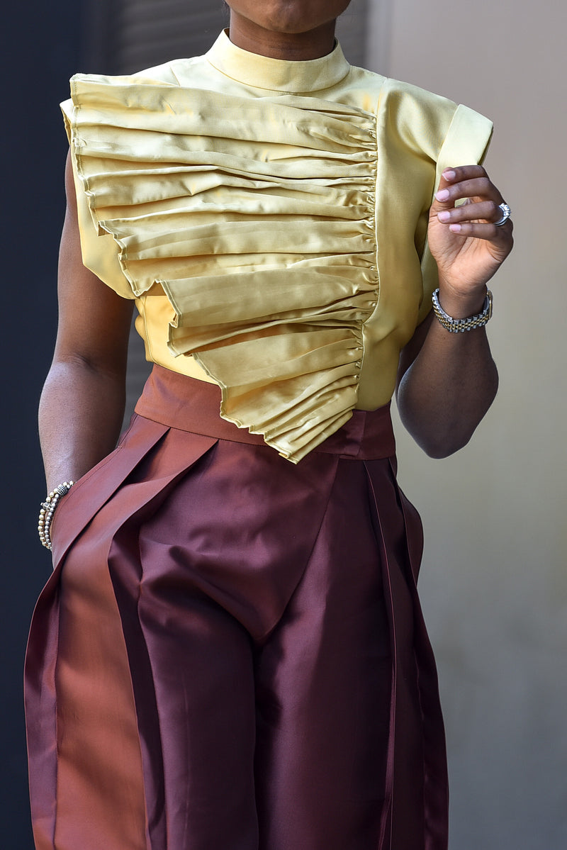 EDESSA PLEATED TOP (GOLD)